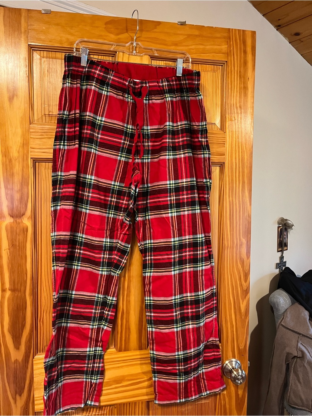 Lands' End Red Plaid Pajama Bottoms